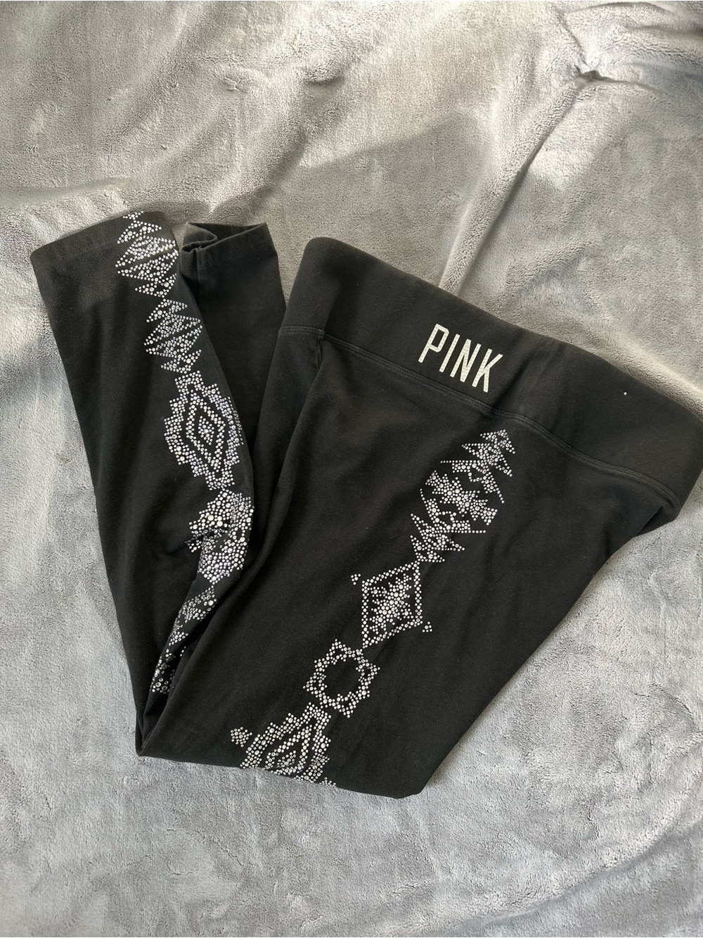 Rare PINK Victoria's Secret Black High-Waist Leggings